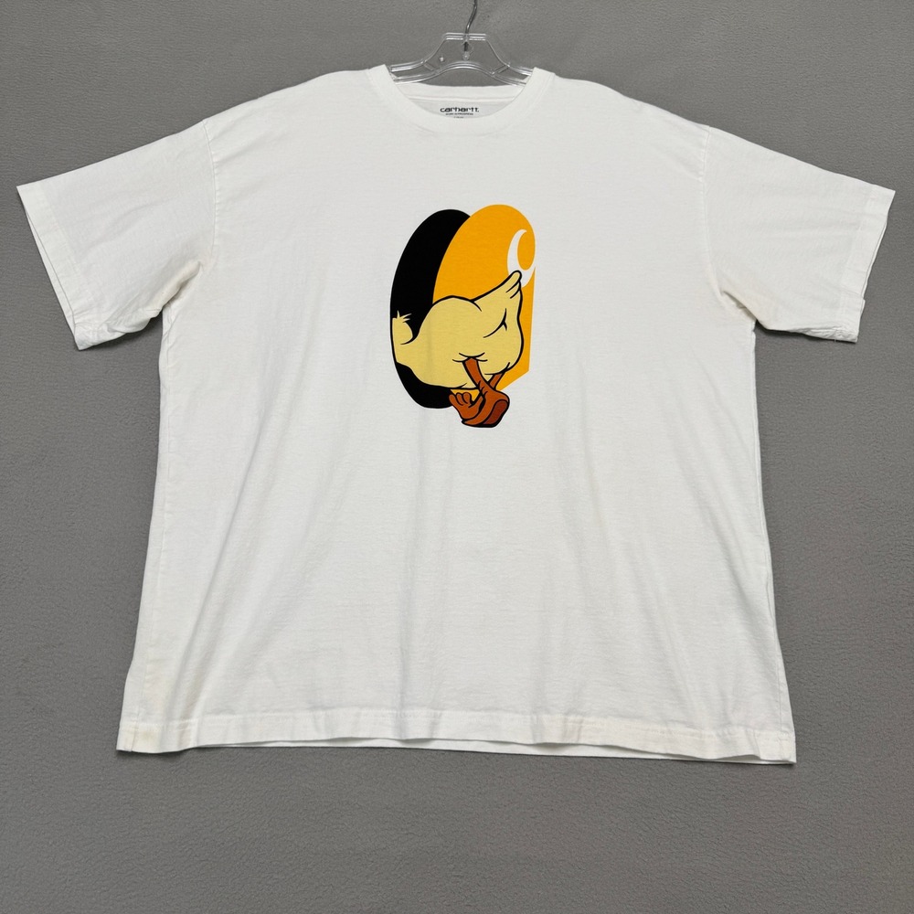 Carhartt WIP T-Shirt Mens XXL White Deadkebab Knock Knock Graphic Cotton Tee
